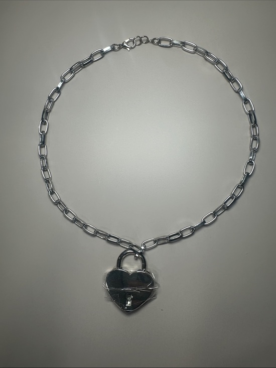 Jewelry - Silver Heart Padlock Chain Necklace - Women's Jewelry